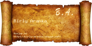 Birly Aranka névjegykártya